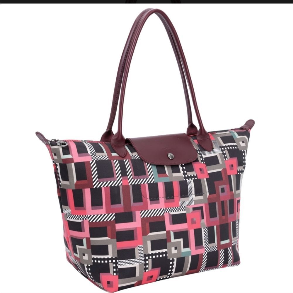 Longchamp Le Pilage Artwalk Large Shoulder Tote Bag- Opera